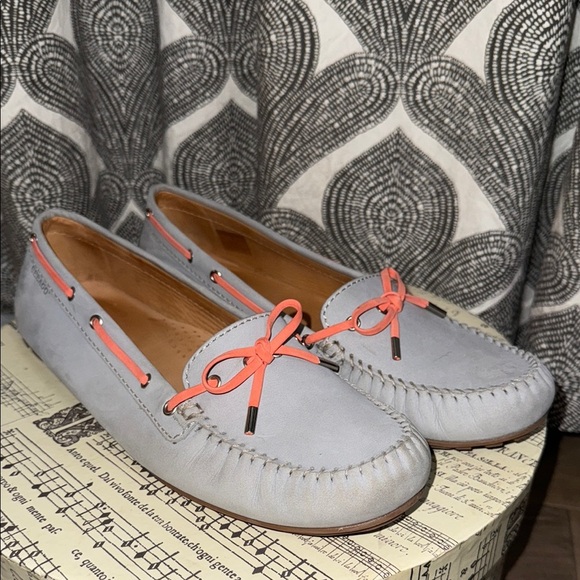 Sebago Grey Leather Harper Tie Boat Shoes Size 11 - Picture 2 of 8